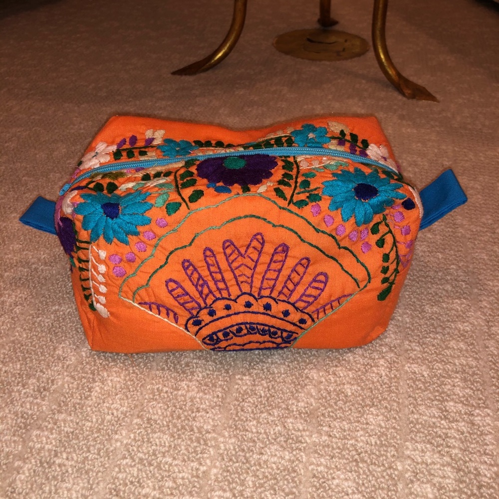 Otomi Embroidered Cosmetic Bag